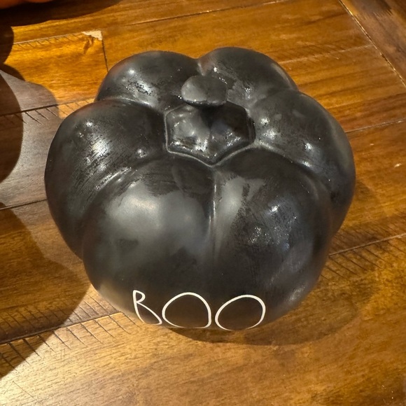 Rae Dunn Black Pumpkin Decor with 'BOO' - Picture 2 of 3